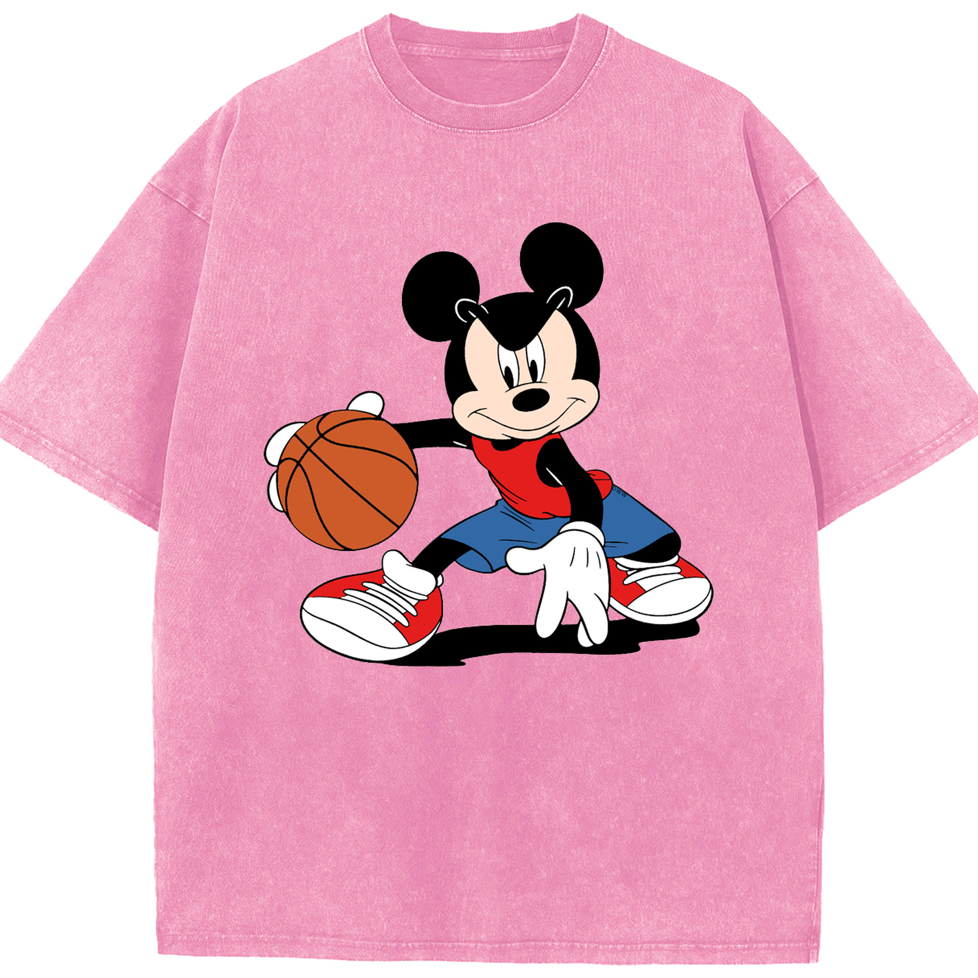 （画像用） ミッキーマウス Mickey Mouse 綿100% ヴィンテージ風 半袖Tシャツ（フロントプリント）